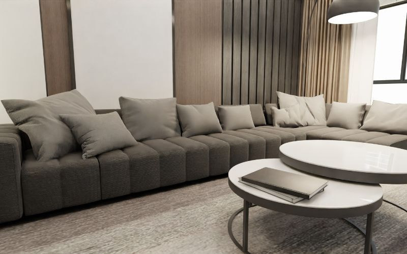 Ghế sofa dạng văng phù hợp phòng khách gọn