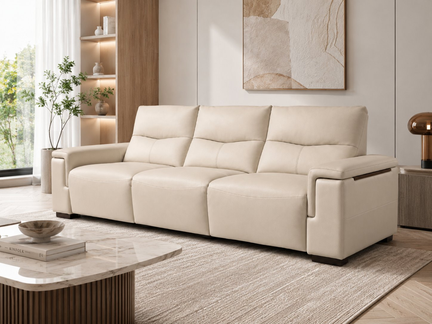 Sofa phòng khách có cột: Cách bố trí đẹp, không vướng