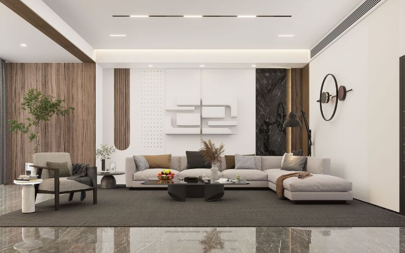 Sofa phòng khách liền bếp: Chọn thế nào để nhà không bị chia vụn?